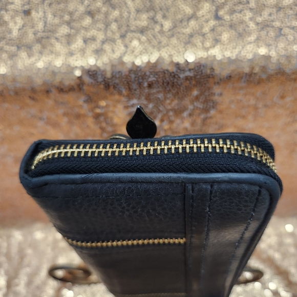 Michael Kors Black Leather Goldtone Hardware Long Zip Around Moxley Wall… - Picture 5 of 11